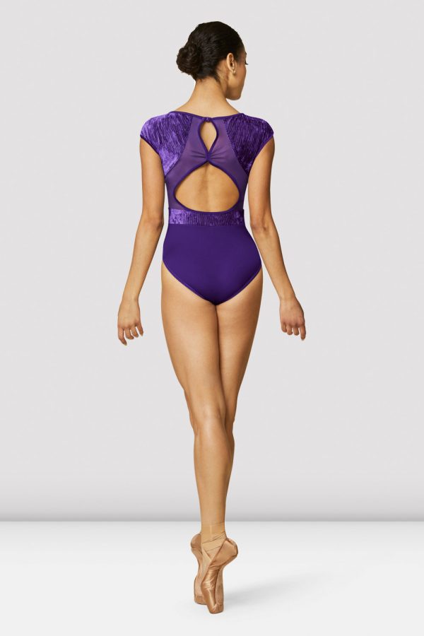 Ladies Eden Velvet Cap Sleeve Leotard For Sale - Image 2